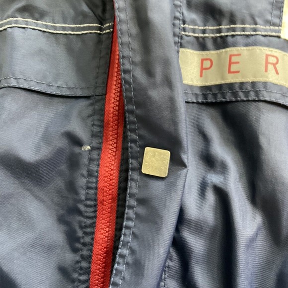 Vintage 90s Perry Ellis Mens XXL Red White Blue Windbreaker  Full Zip Jacket - Picture 4 of 16